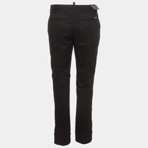 Pre Owned Dsquared2 Black Gabardine Londean Slim Fit Trousers M