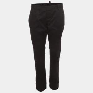 Pre Owned Dsquared2 Black Gabardine Londean Slim Fit Trousers M