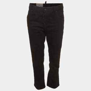 Pre Owned Dsquared2 Black Denim Cool Girl Cropped Jeans M/Waist 34" 