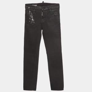 Dsquared2 Black Paint Splash Denim Straight-Leg Jeans M Waist 29''