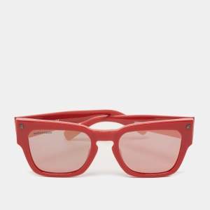 Dsquared2 Red/White Logo Doody Mirrored Wayfarer Sunglasses