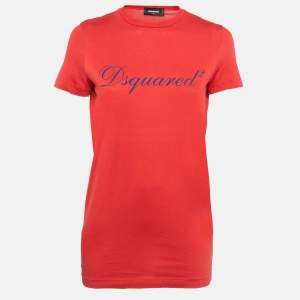 Dsquared2 Red logo Print Jersey Short Sleeve T-Shirt M