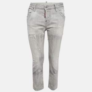 Dsquared2 Grey Distressed Denim Jeans S Waist 32"
