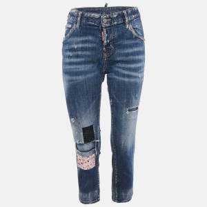 Dsquared2 Blue Distressed Denim Cool Girl Jeans S Waist 30"