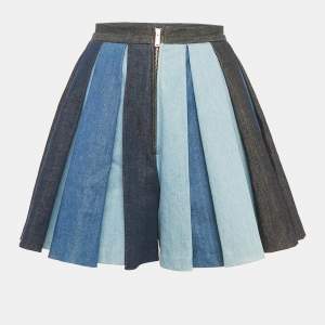 Dsquared2 Blue Denim Pleated Shorts XS