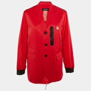 Pre Owned DSQUARED2  X Hudson's Bay Red Printed Cotton & Nylon Olympic Opening Ceremony Popdium Jacket L