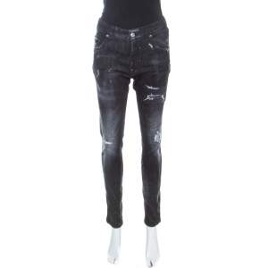 Dsquared2 Black Washed Out Distressed Denim Jeans M