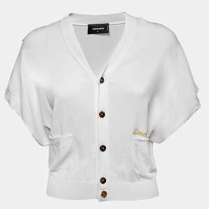 Dsquared2 White Knit Button Front Cardigan M