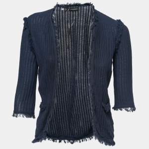 Dsquared2 Navy Blue Knit Open Front Shrug L