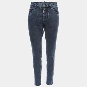 Dsquared2 Blue Washed Denim Buttoned Skinny Dan Jeans S