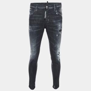 Dsquared2 Black Washed Ripped Denim Skinny Jeans M