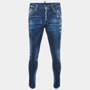 Dsqaured2 Dark Blue Distressed Denim Skinny Dan Jean S