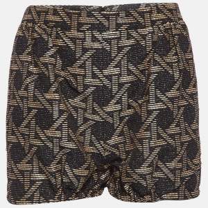 Dsquared2 Black/Brown Wicker Woven Jacquard Frayed Detail Shorts M