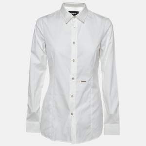 Dsquared2 White Cotton Buttoned Long Sleeve Shirt M