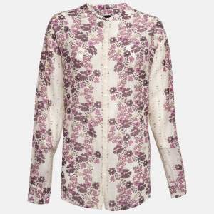 Dsquared2 Pink/Cream Floral Print Cotton Blend Shirt XL