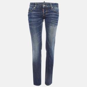 Dsquared2 Blue Washed Denim Low Rise Jeans S Waist 32"