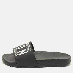 Pre Owned Dsquared2 Icon Size 36 Black Rubber Pool Slide
