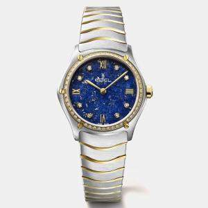 Ebel Lapis Lazuli Stainless Steel and 18K Yellow Gold Sport Classic Women's Watch 29 mm