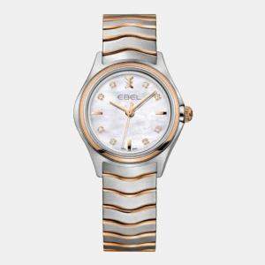 Ebel White Stainless Steel Wave 1216324 Quartz Women's Wristwatch 30 mm