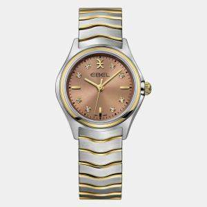 Ebel Brown Stainless Steel Wave 1216568 Quartz Women's Wristwatch 30 mm