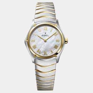 Ebel White Stainless Steel Wave 1216539 Quartz Women's Wristwatch 29 mm