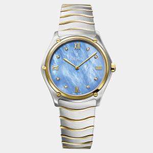 Ebel Blue Stainless Steel Sport Classic 1216603 Quartz Women's Wristwatch 33 mm