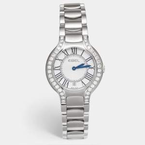 Ebel Silver Dial Stainless Steel Diamond Beluga 1216071 Women's Wristwatch 36.50 mm