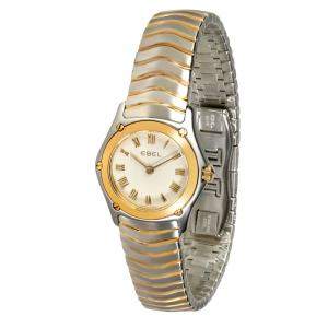 Ebel White 18K Yellow Gold And Stainless Steel Classic Wave 1157F11-1225 Women's Wristwatch 24 MM