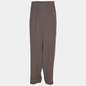 Eileen Fisher Grey Crepe Wide Leg Trousers XXL