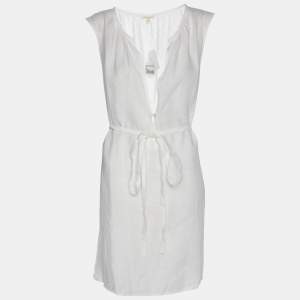 مملوكة مسبقًا Eileen Fisher White Linen Belted Dress XXL