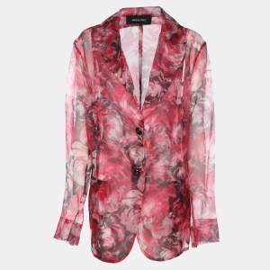 Elena Miro Pink Floral Print Knit Blazer XXL