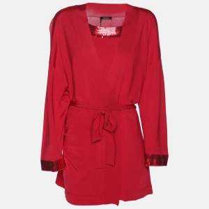 Elena Miro Pink Jersey Sequined Twinset Cardigan XL