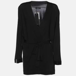Elena Miro Black Stretch Knit Cardigan XL