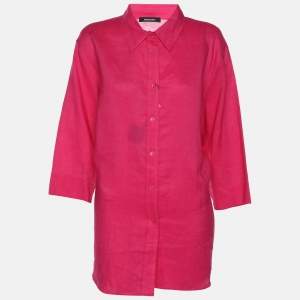 Elena Miro Pink Ramie 3/4 Sleeve Shirt XL
