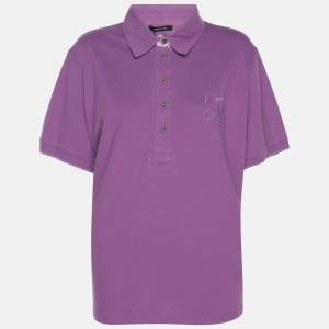 Pre Owned Elena Miro Purple Jersey Polo T-Shirt XL