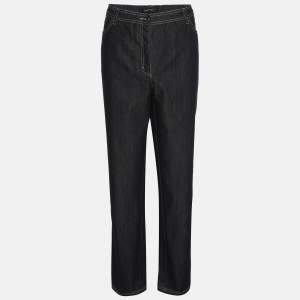 Pre Owned Elena Miro Indigo Blue Stretch Denim Wide Leg Jeans XL