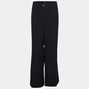 Pre Owned Elena Miro Navy Blue Cotton Straight Pants XXL