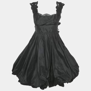 Elie Saab Black Embellished Silk Short Dress S