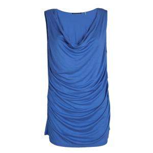 Elie Tahari Cobalt Blue cowl Neck Sleeveless Top L