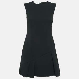 Elisabetta Franchi Black Crepe Passepartout Mini Dress M