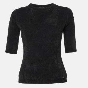 Elisabetta Franchi Black Knit Round Neck Sweater M
