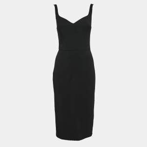 Elisabetta Franchi Black Stretch Crepe Sheath Dress S