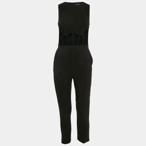 Elisabetta Franchi Black Crepe Sleeveless Jumpsuit M