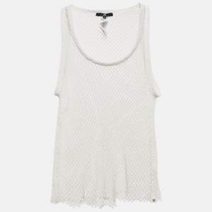 Elisabetta Franchi White Mesh Sheet Tank Top M