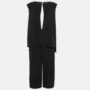 Elisabetta Franchi Black Crepe Sleeveless Jumpsuit M