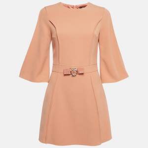 Elisabetta Franchi Orange Knit Embellished Mini Dress M