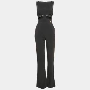 Elisabetta Franchi Black Crepe Sleeveless Jumpsuit M