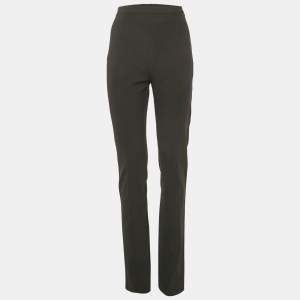Elisabetta Franchi Black Crepe High Rise Trousers L