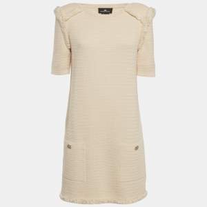 Elisabetta Franchi Beige Knitted Short Dress M