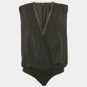 Pre Owned Elisabetta Franchi Silk Sleeveless Bodysuit M